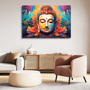 Buddha Face Canvas Wall Art | MusaArtGallery™