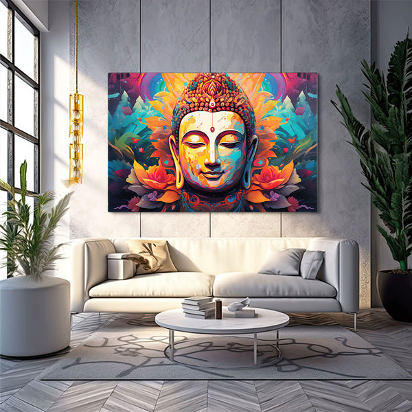 Buddha Face Canvas Wall Art | MusaArtGallery™