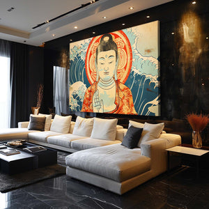 Buddha Wall Art Red And Blue | MusaArtGallery™
