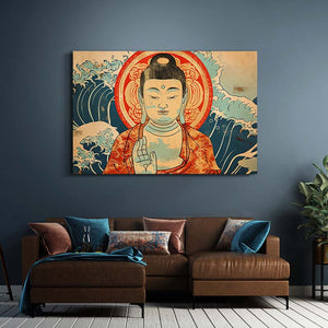 Buddha Wall Art Red And Blue | MusaArtGallery™