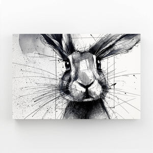 Bunny Print Black And White Art