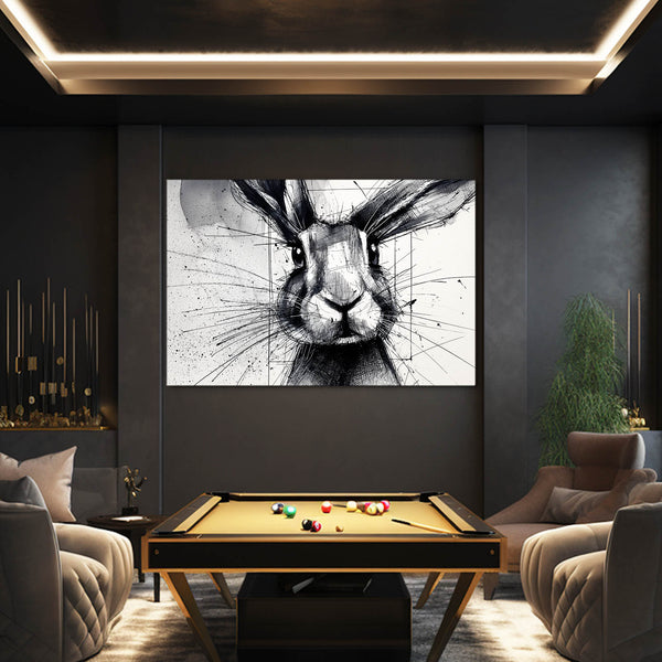 Bunny Print Black And White Art