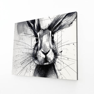 Bunny Print Black And White Art
