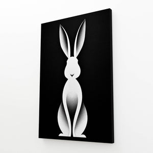 Bunny Rabbit Wall Art Black And White