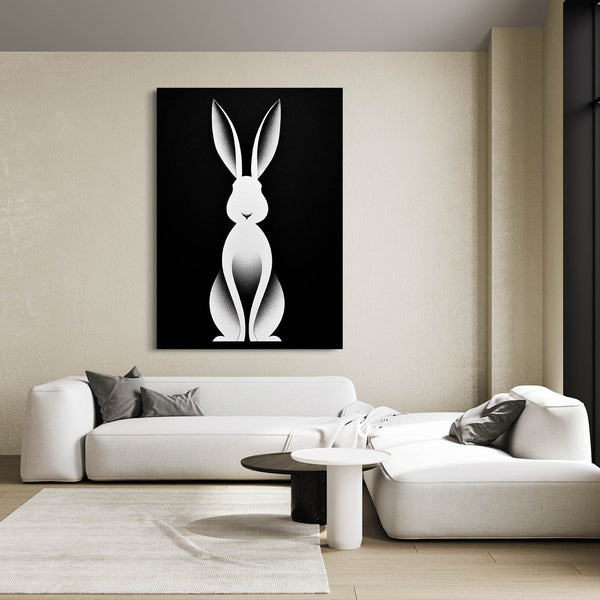 Bunny Rabbit Wall Art Black And White