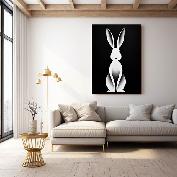 Bunny Rabbit Wall Art Black And White
