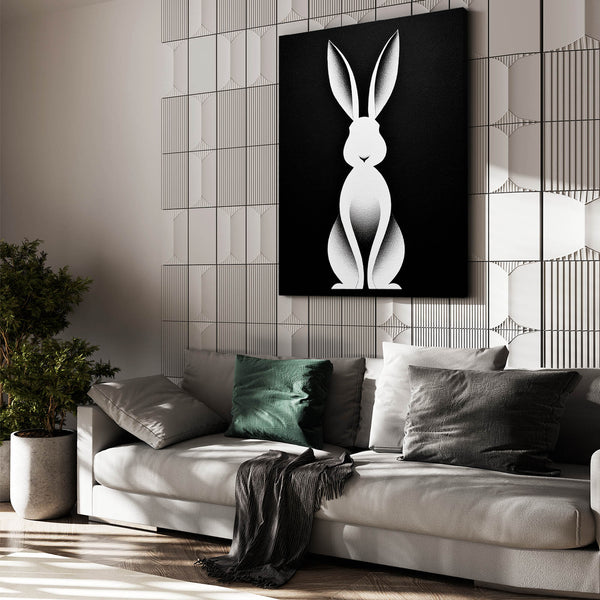 Bunny Rabbit Wall Art Black And White