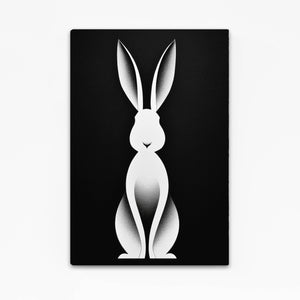 Bunny Rabbit Wall Art Black And White