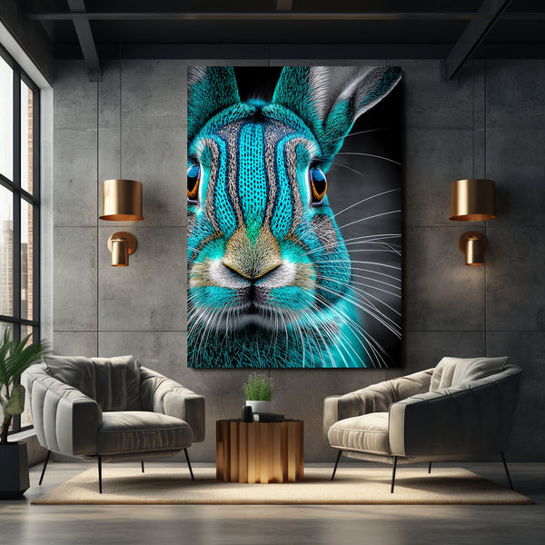 Bunny Rabbit Wall Art Blue