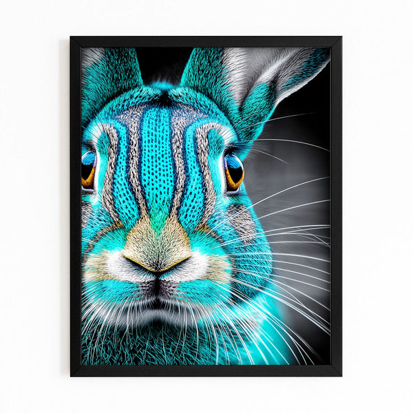 Bunny Rabbit Wall Art Blue