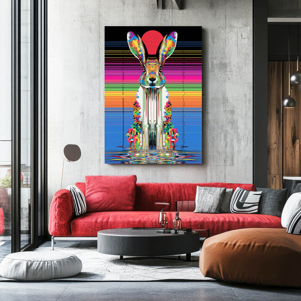 Bunny Rabbit Wall Art Trippy