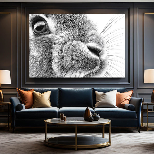 Bunny Wall Art Black And White