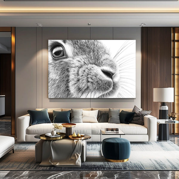 Bunny Wall Art Black And White