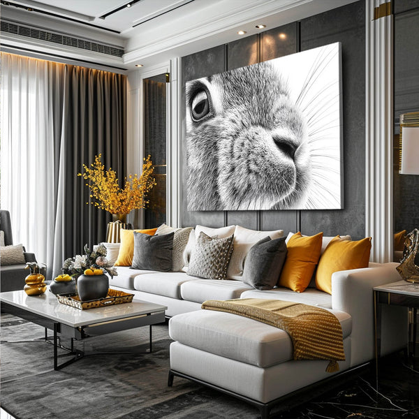 Bunny Wall Art Black And White
