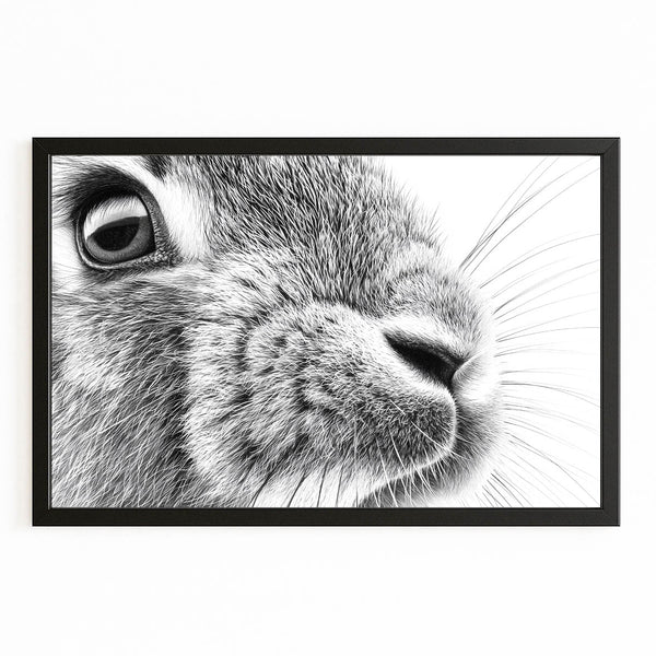 Bunny Wall Art Black And White