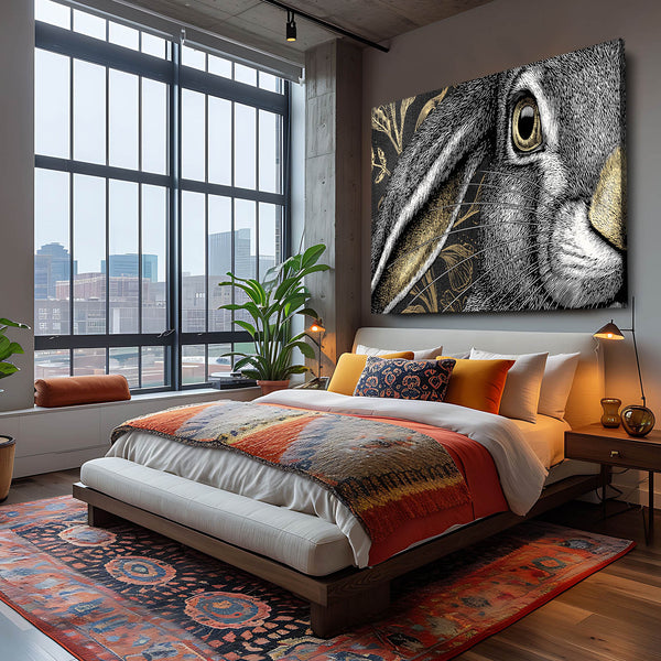 Bunny wall art Black