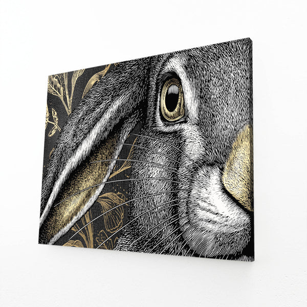 Bunny wall art Black