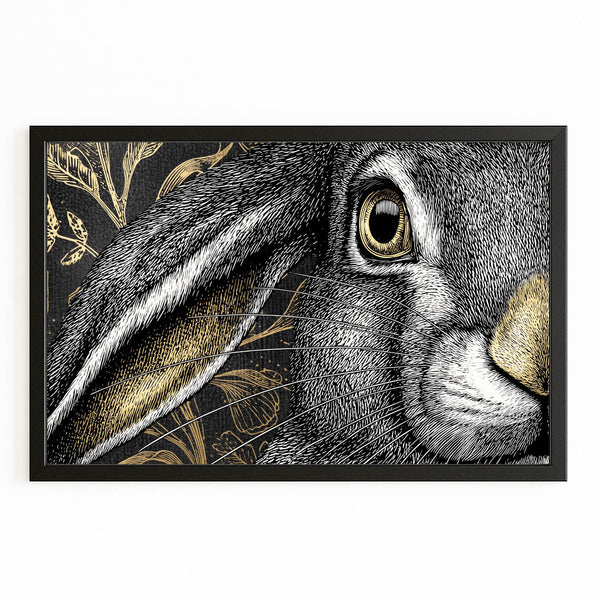 Bunny wall art Black
