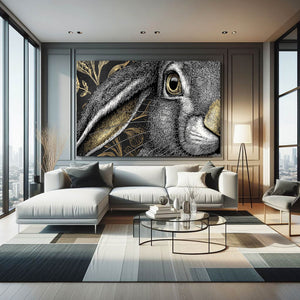 Bunny wall art Black