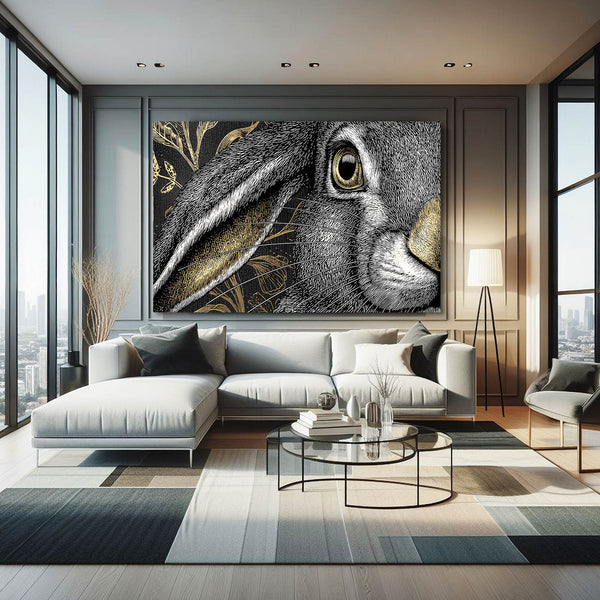 Bunny wall art Black