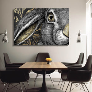 Bunny wall art Black