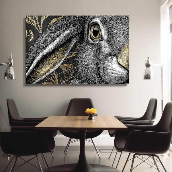 Bunny wall art Black