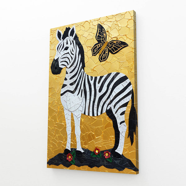 Butterfly Zebra Wall Art