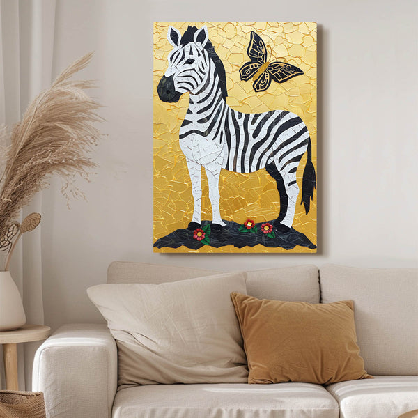 Butterfly Zebra Wall Art