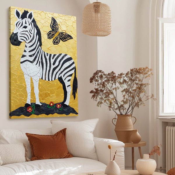 Butterfly Zebra Wall Art