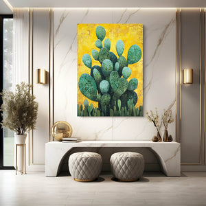 Cactus Art Print Yellow