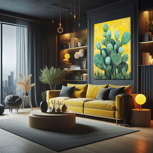 Cactus Art Print Yellow