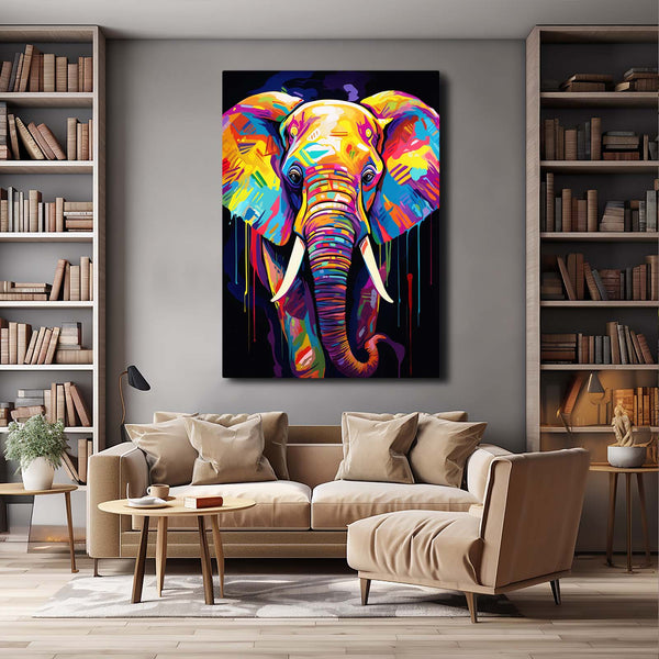Canvas Colorful Elephant Wall Arts  | MusaArtGallery™