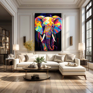 Canvas Colorful Elephant Wall Arts  | MusaArtGallery™