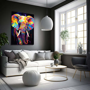 Canvas Colorful Elephant Wall Arts  | MusaArtGallery™