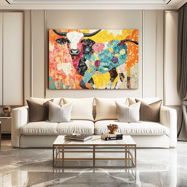 Canvas Cow Wall Art