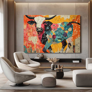 Canvas Cow Wall Art