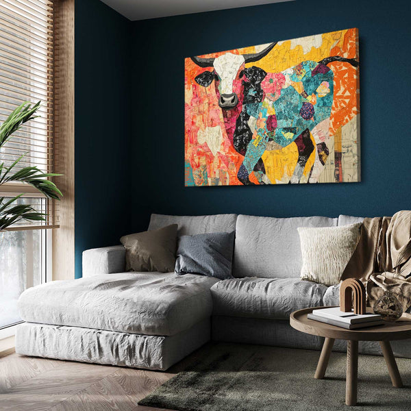 Canvas Cow Wall Art