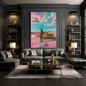 Car in Desert Trippy Art | MusaArtGallery™