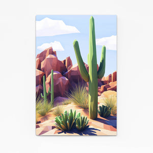 Cartoon Cactus Art Print