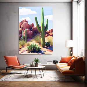 Cartoon Cactus Art Print