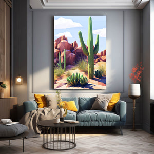 Cartoon Cactus Art Print