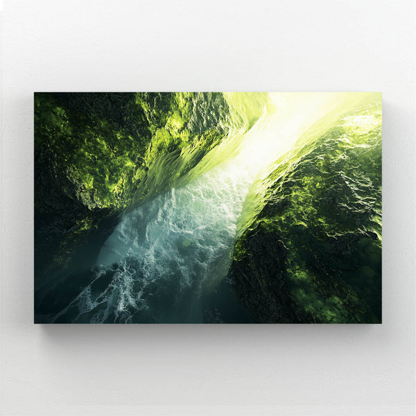 Cascading Light Green Abstract Art | MusaArtGallery™