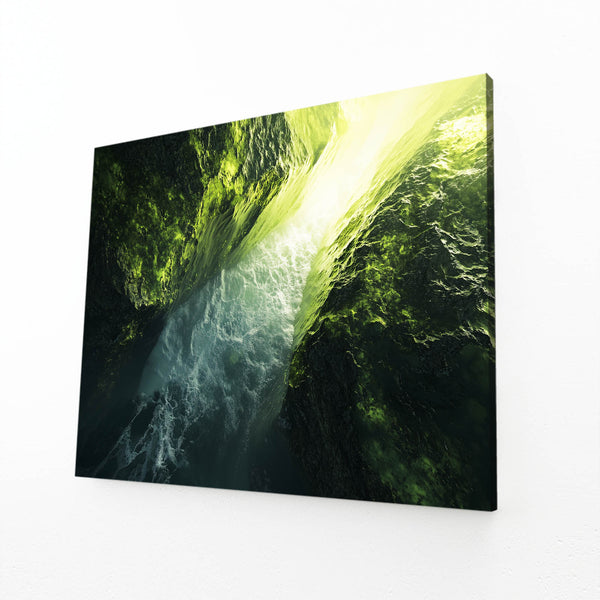 Cascading Light Green Abstract Art | MusaArtGallery™