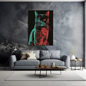 Cat and Flower Art | MusaArtGallery™