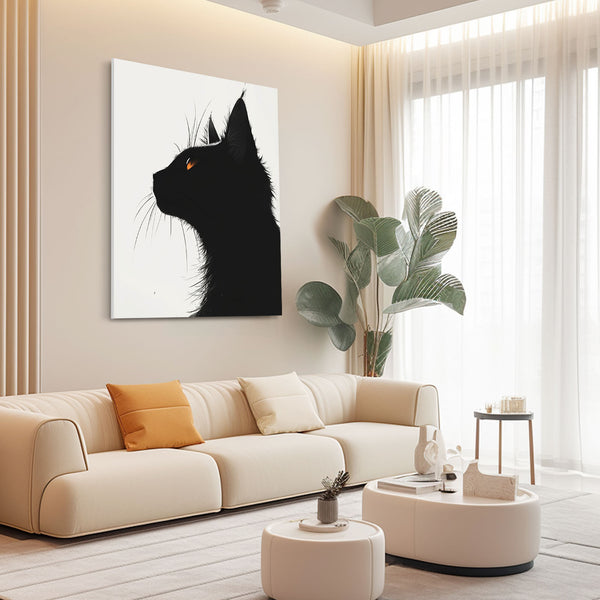 Cat Art Black Wall Decor | MusaArtGallery™
