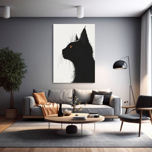 Cat Art Black Wall Decor | MusaArtGallery™