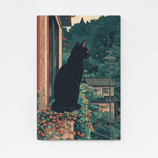 Cat Art Canvas Black | MusaArtGallery™