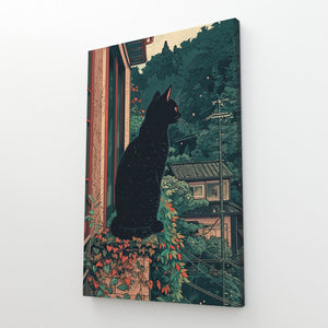 Cat Art Canvas Black | MusaArtGallery™