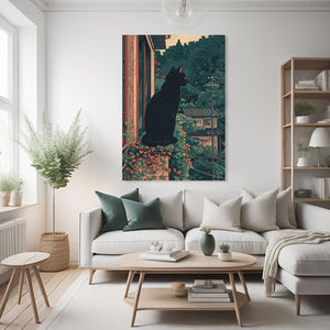 Cat Art Canvas Black | MusaArtGallery™