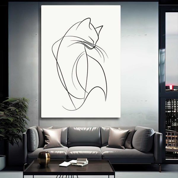 Cat Drawing Wall Art | MusaArtGallery™